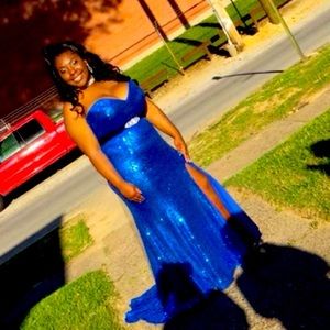Sparkly Blue Prom Dress.